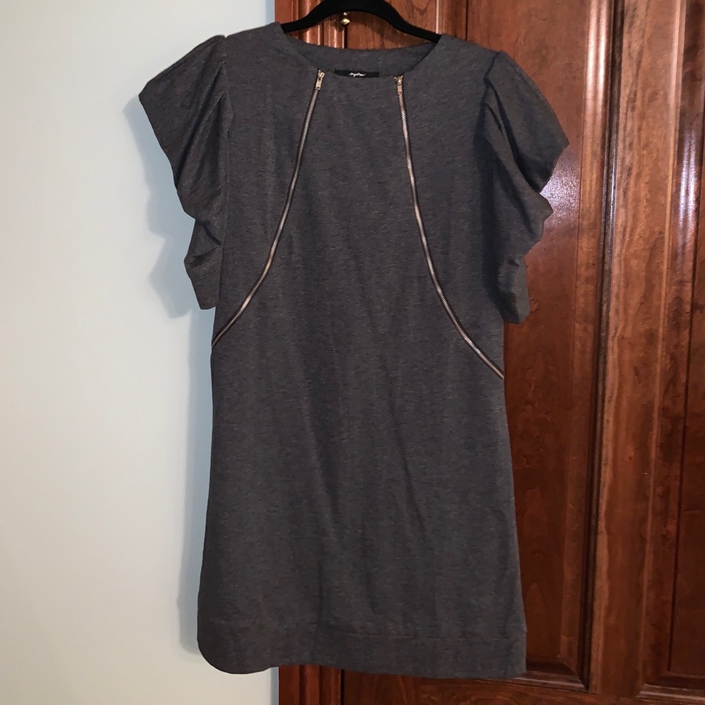LAST CHANCE! Anthropologie Gray zipper dress